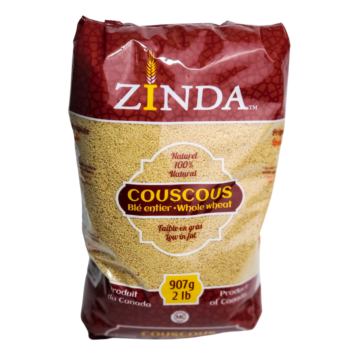 ZINDA Couscous Whole Wheat 100 Natural 2lbs Grab Specialty Foods