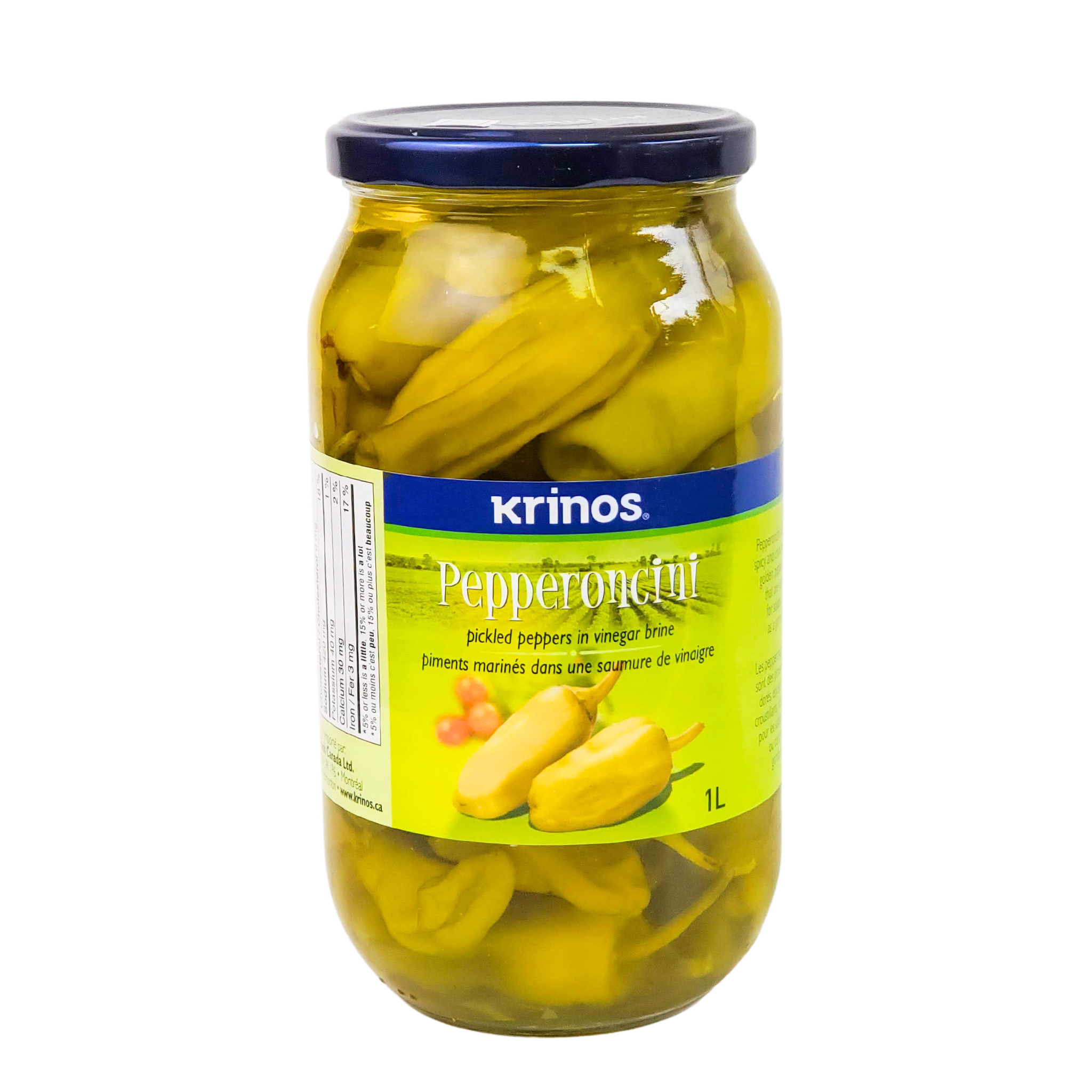 Krinos Pepperoncini  Pickled Peppers in Vinegar Brine 1L