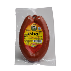 ikbal Hot Soudjouk Zabiha Halal Dried Cured Sausage Made with Beef 300g