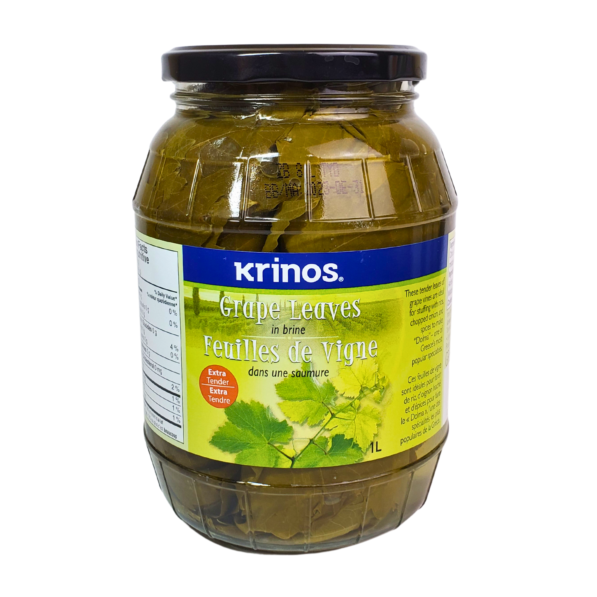Krinos Grape Leaves in Brine 1L
