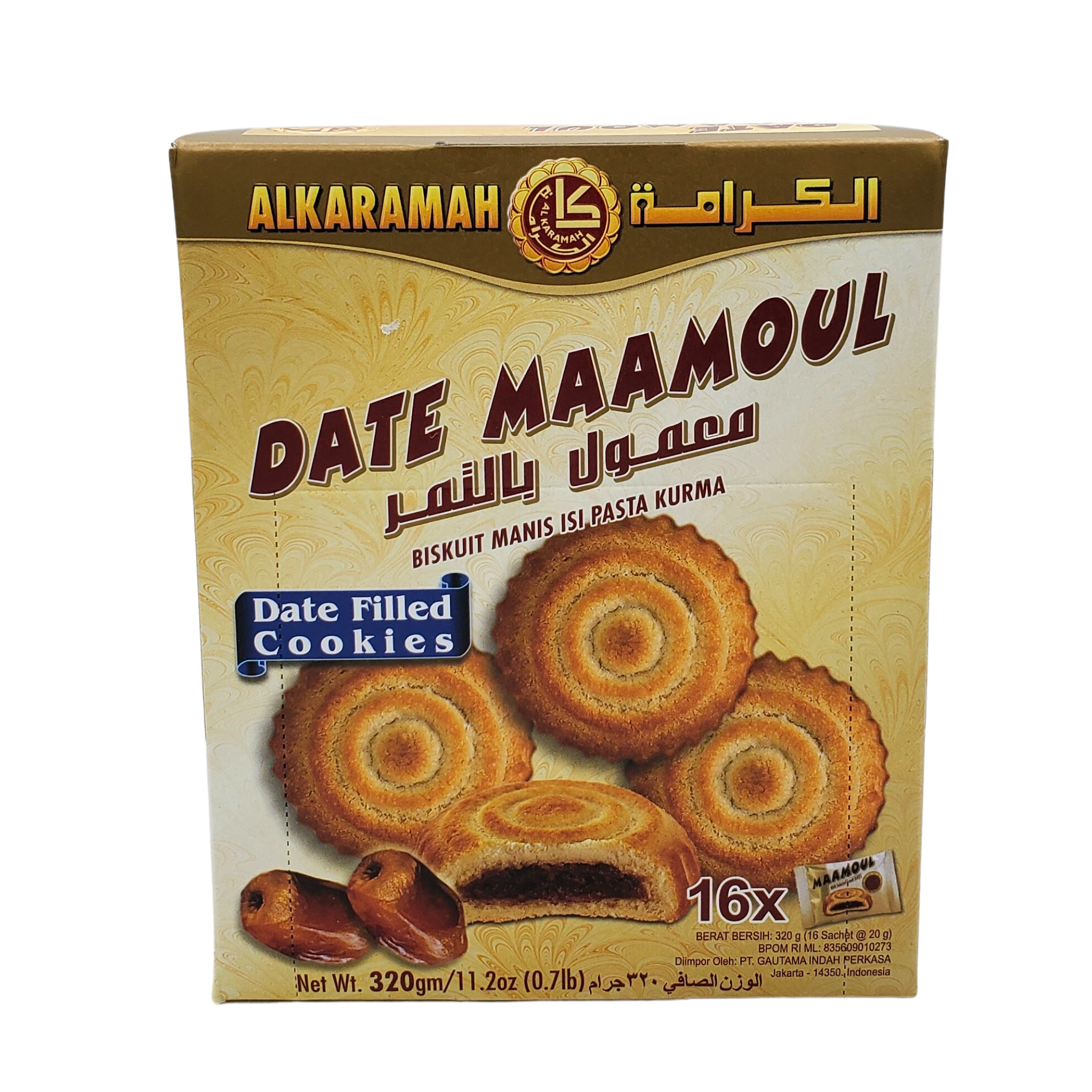 Alkaramah Date Maamoul Date Filled Cookies 12 pcs Net: 320g