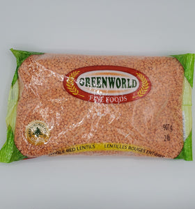Greenworld Whole Ren Lentils 907g 2lbs - Lentilles Rouges Entieres
