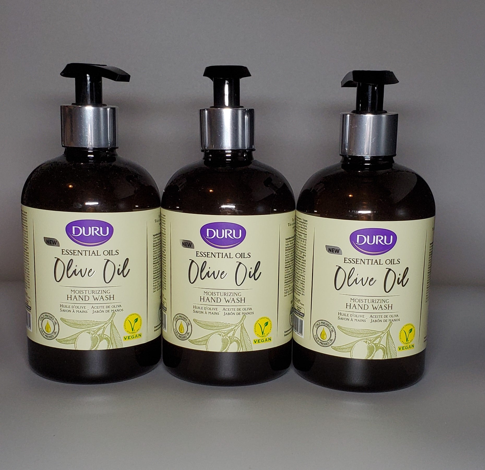 Duru Essential Oils Olive Oil Moisturizing Hand Wash 500 ml (3 pcs) - Cold Pressed Oil, Vegan. - Huile D'Olive Savon A Mains