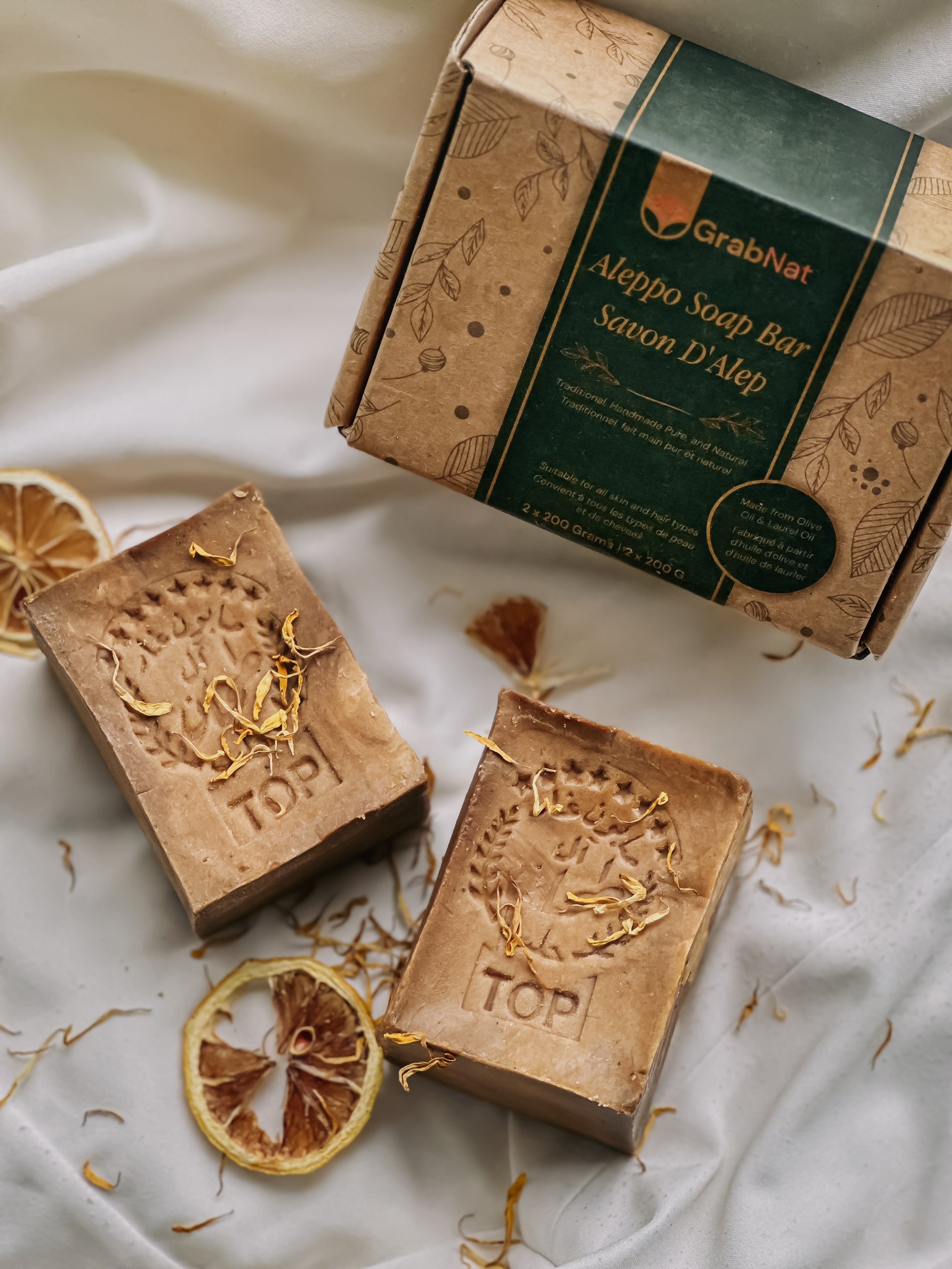 Authentic Aleppo Ghar Soap [Pack of 2]  - 2x180g - Enriched with Olive & Laurel Oils for Natural Skin Care